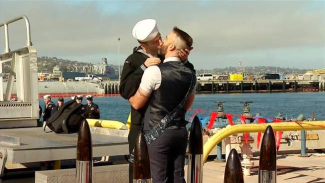 navy same sex kiss
