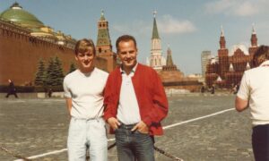 With Paul Cottingham on a trip to Moscow in 1985