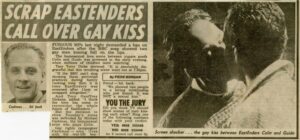 How the Sun covered the story of the EastEnders gay kiss in 1989